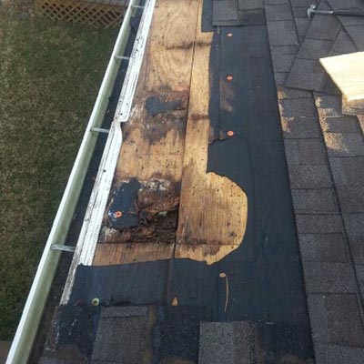 Eave Roofing Repair Before