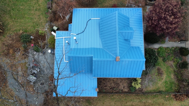 blue metal roof